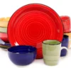 Multi-Color Vibe 12-Piece Dinnerware Set