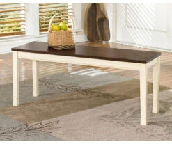 Whitesburg Cottage White & Brown Dining Room Bench 13 Whitesburg Cottage White & Brown Dining Room Bench -Home Furnishing Store 810363197 3