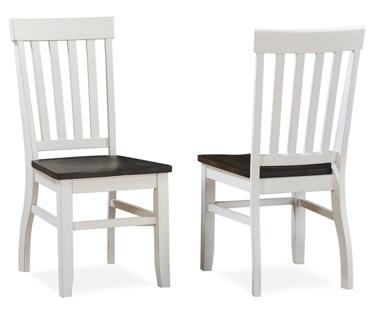 Caylie White & Brown Farmhouse Dining Chairs, 2-Pack 1 Caylie White & Brown Farmhouse Dining Chairs, 2-Pack