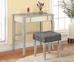 Betty Silver Mirror Vanity Set With Stool -Home Furnishing Store 810389504 4