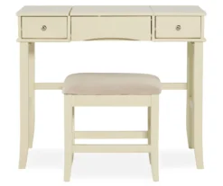 Caroline Cream Mirror Vanity Set With Stool -Home Furnishing Store 810389506 2