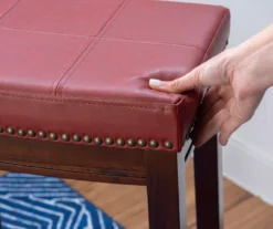 30" Brooke Red Saddle Barstool -Home Furnishing Store 810389513 3