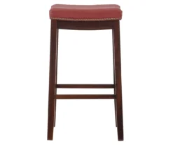 30" Brooke Red Saddle Barstool -Home Furnishing Store 810389513 7