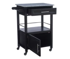 Ree Black Granite Top Kitchen Cart With Storage -Home Furnishing Store 810389519 A0 3