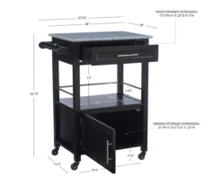 Ree Black Granite Top Kitchen Cart With Storage -Home Furnishing Store 810389519 D8 10
