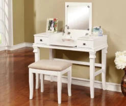 Martha Mirror Vanity Set With Stool -Home Furnishing Store 810389524 1