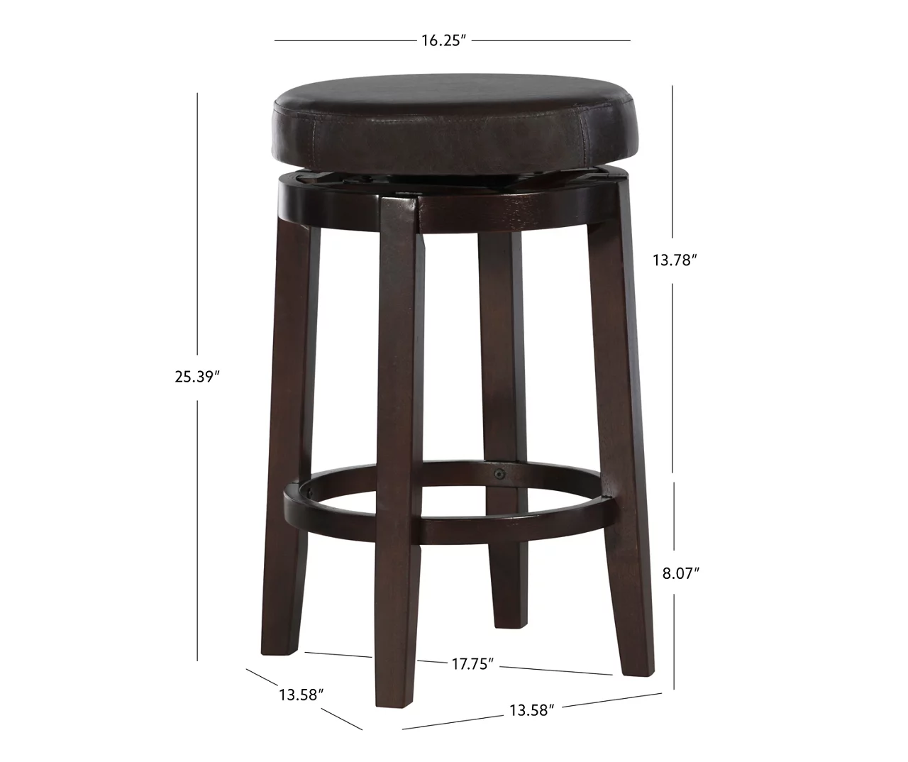 24" Clea Brown Counter Stool 9 24" Clea Brown Counter Stool - Image 9