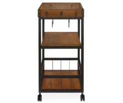 Luke Industrial Kitchen Cart With Wine Storage -Home Furnishing Store 810389531 3