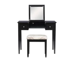 Black Butterfly Mirror Vanity Set With Stool -Home Furnishing Store 810389539 A0 2
