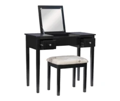 Black Butterfly Mirror Vanity Set With Stool -Home Furnishing Store 810389539 A0 3