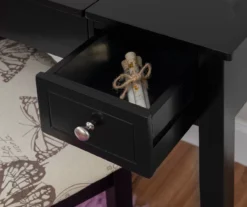 Black Butterfly Mirror Vanity Set With Stool -Home Furnishing Store 810389539 B8 1