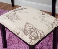 Black Butterfly Mirror Vanity Set With Stool -Home Furnishing Store 810389539 B8 2