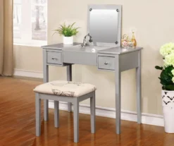 Butterfly Mirror Vanity Set With Stool -Home Furnishing Store 810389544 1