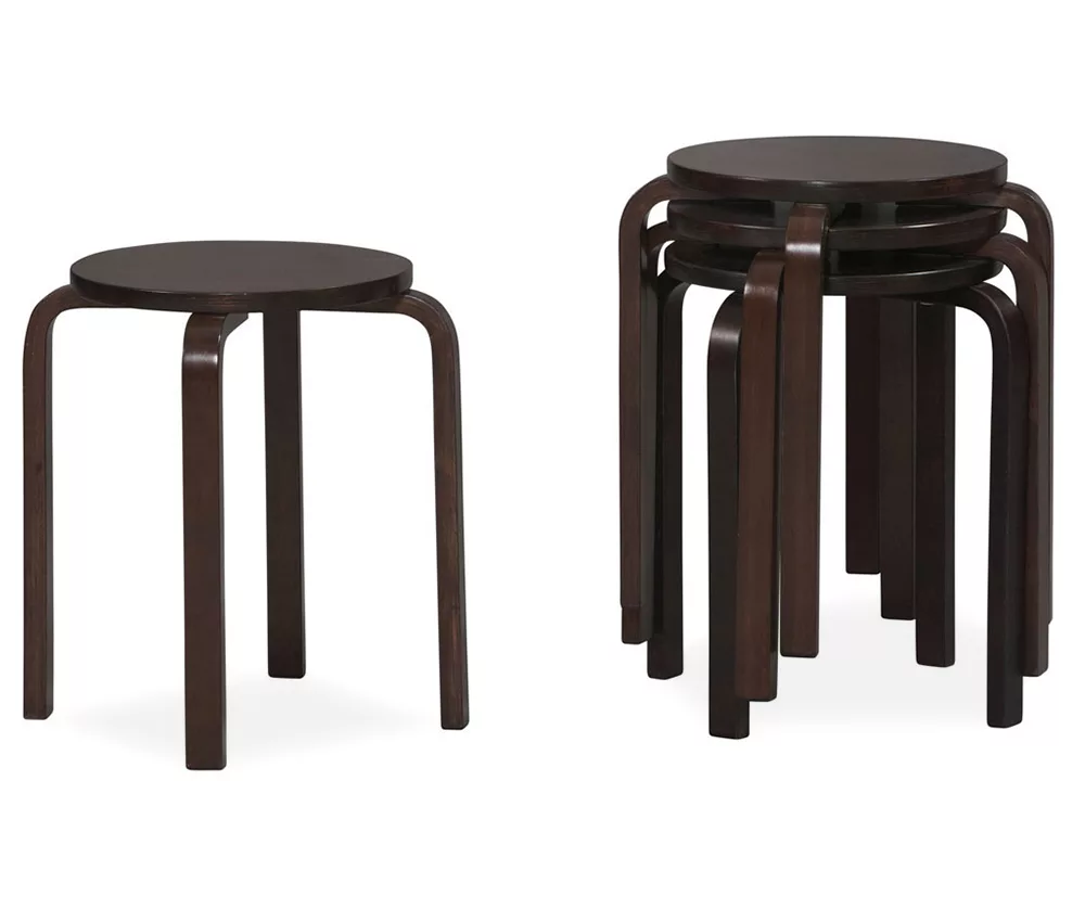 Wenge Bentwood 4-Piece Stool Set 3 Wenge Bentwood 4-Piece Stool Set - Image 3