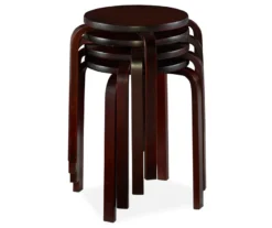 Wenge Bentwood 4-Piece Stool Set