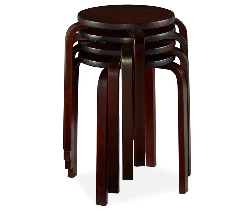 Wenge Bentwood 4-Piece Stool Set 1 Wenge Bentwood 4-Piece Stool Set