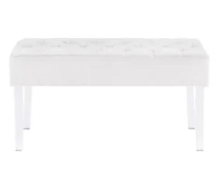 Marie Platinum Padded Glam Acrylic Bench 14 Marie Platinum Padded Glam Acrylic Bench -Home Furnishing Store 810389624 A0 2