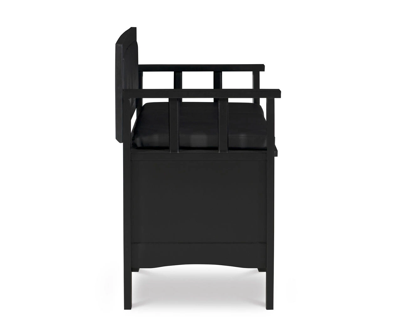 Black Padded Faux Leather Storage Bench 3 Black Padded Faux Leather Storage Bench - Image 3