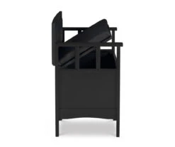 Black Padded Faux Leather Storage Bench 16 Black Padded Faux Leather Storage Bench -Home Furnishing Store 810389638 A3 2