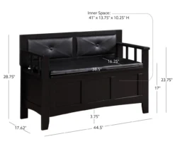 Black Padded Faux Leather Storage Bench 23 Black Padded Faux Leather Storage Bench -Home Furnishing Store 810389638 A7