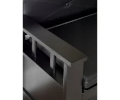 Black Padded Faux Leather Storage Bench 22 Black Padded Faux Leather Storage Bench -Home Furnishing Store 810389638 A8 1