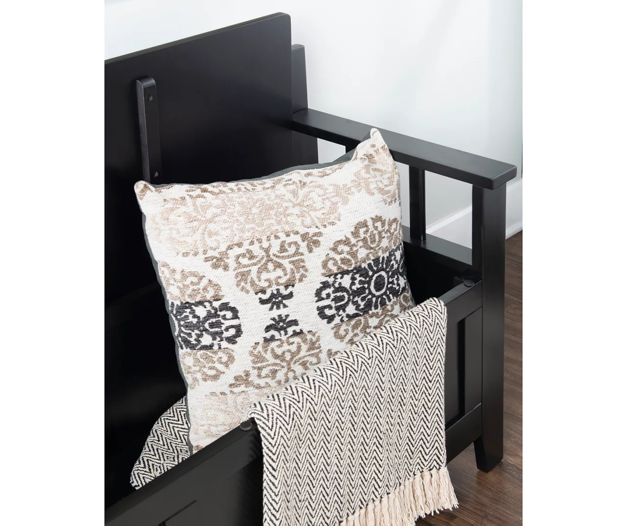 Black Padded Faux Leather Storage Bench 4 Black Padded Faux Leather Storage Bench - Image 4