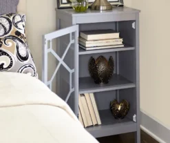 Ava Gray Geometric Single Door Cabinet -Home Furnishing Store 810389657 1 1