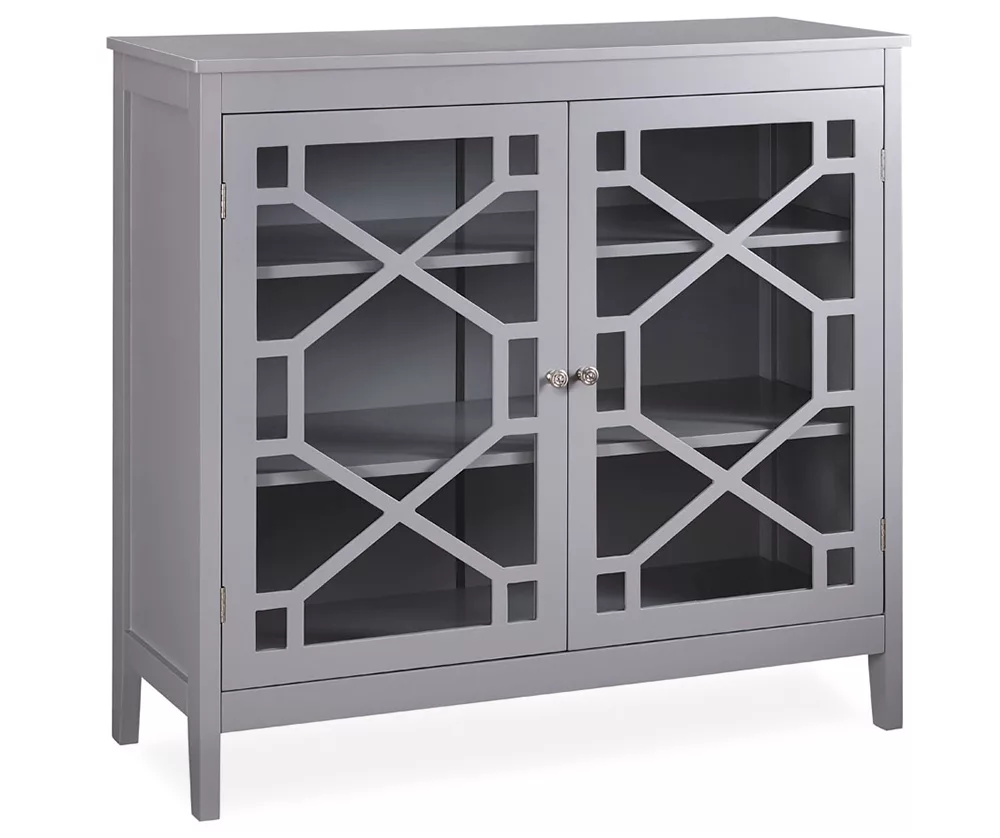 Ava Gray Geometric 2-Door Cabinet 1 Ava Gray Geometric 2-Door Cabinet