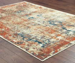 Myia Orange & Blue Abstract Area Rug, (5'3" X 7'6") -Home Furnishing Store 810413035 3