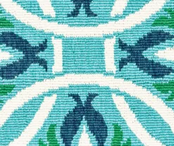 Halsey Blue & Green Round Outdoor Area Rug, (7'10") -Home Furnishing Store 810413052 4