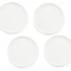 White Stoneware Dinner Plates, 4-Pack