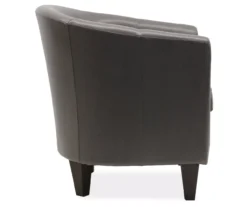 Windko Gray Faux Leather Tub Chair -Home Furnishing Store 810429853 3