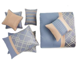 Broyhill Corinth Denim Geo 8-Piece Comforter Set -Home Furnishing Store 810459761 1