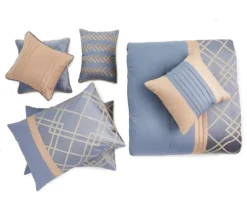 Broyhill Corinth Denim Geo 8-Piece Comforter Set -Home Furnishing Store 810461374 1 1