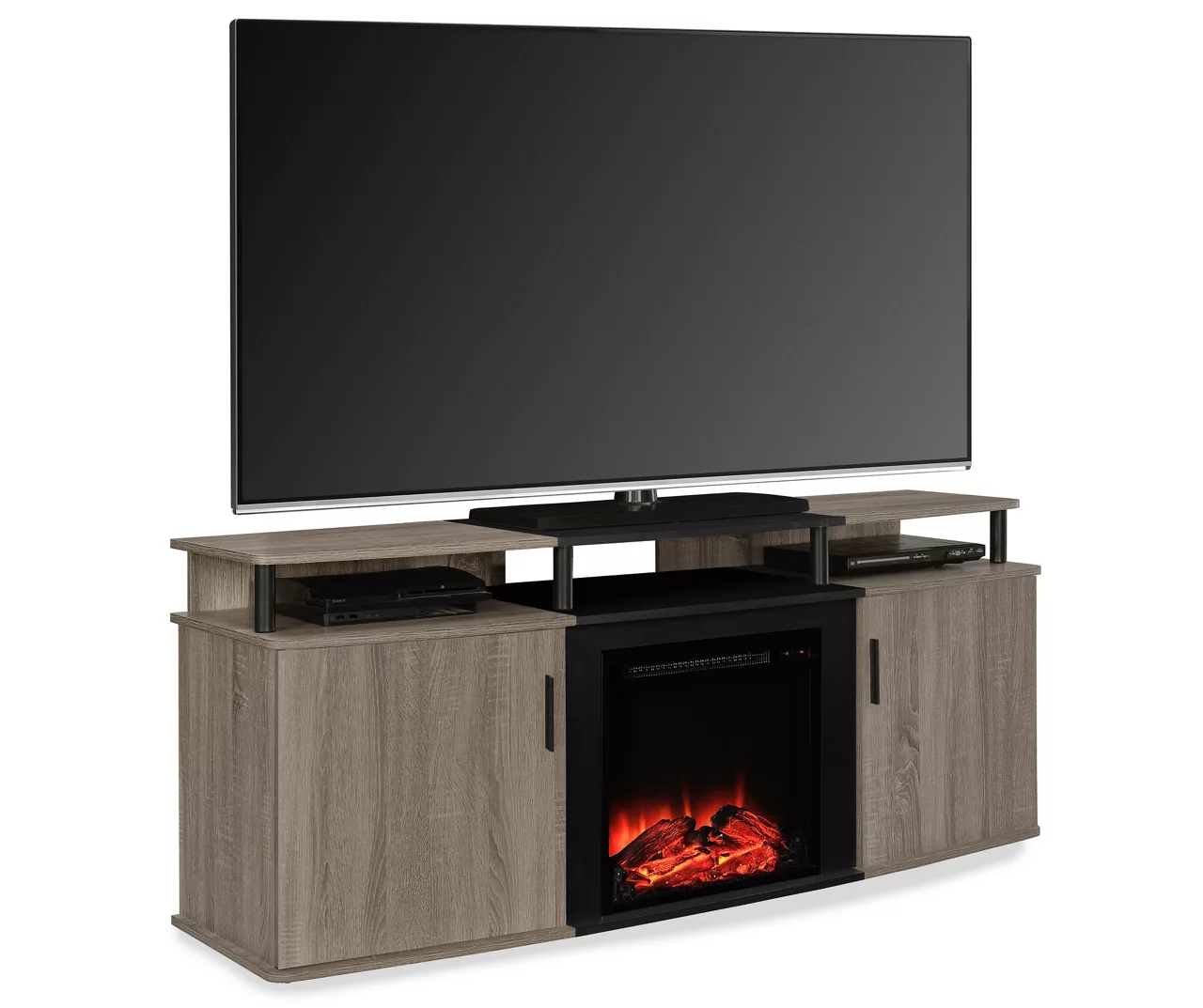 63" Bridgeport Gray Oak Electric Fireplace Console 3 63" Bridgeport Gray Oak Electric Fireplace Console - Image 3
