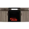 63" Bridgeport Gray Oak Electric Fireplace Console