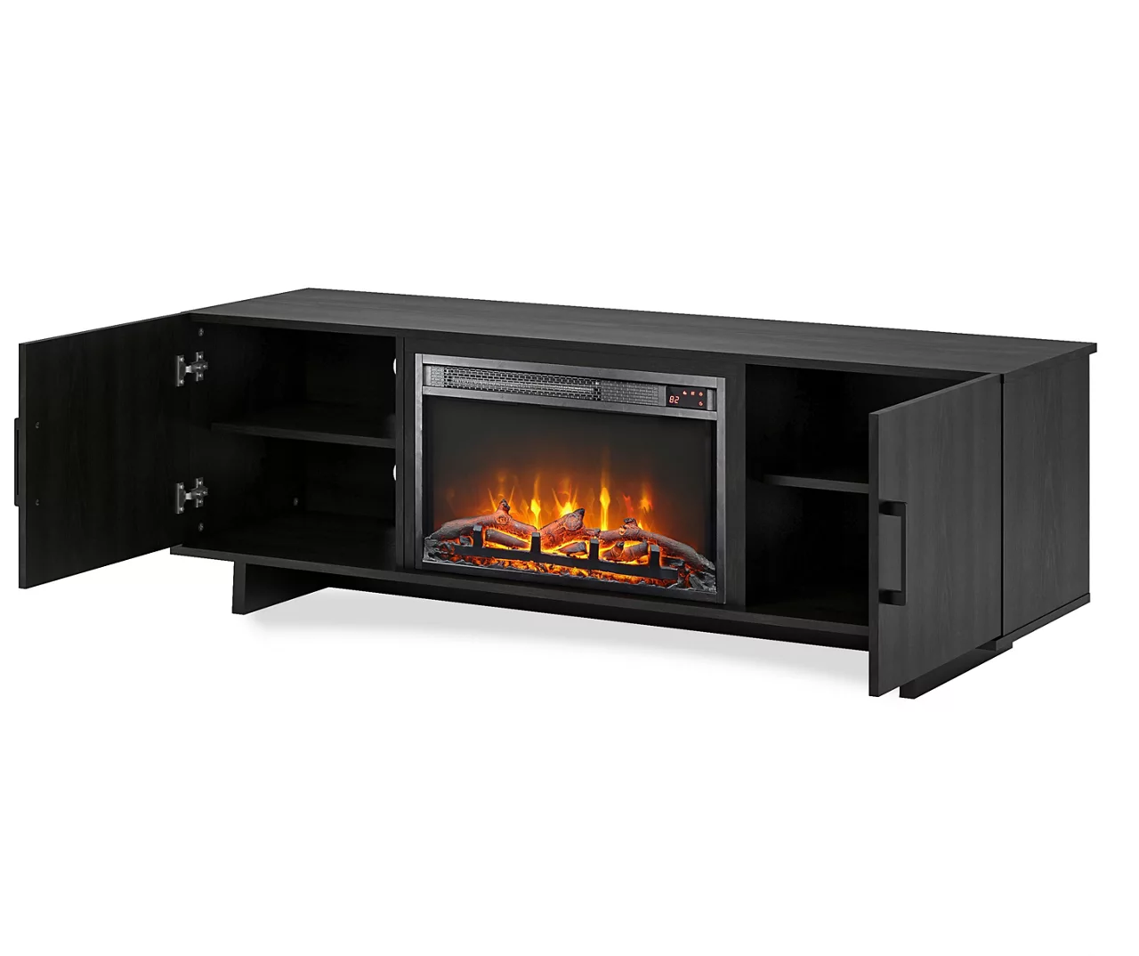 60" Hyde Black Oak Electric Fireplace Console 1 60" Hyde Black Oak Electric Fireplace Console