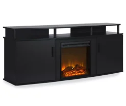 63" Bridgeport Black Electric Fireplace Console