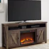 59" Century Lane Rustic Brown Electric Fireplace Console