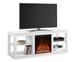 59" Roxbury White Electric Fireplace Console