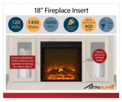 59" Roxbury White Electric Fireplace Console -Home Furnishing Store 810465036 4