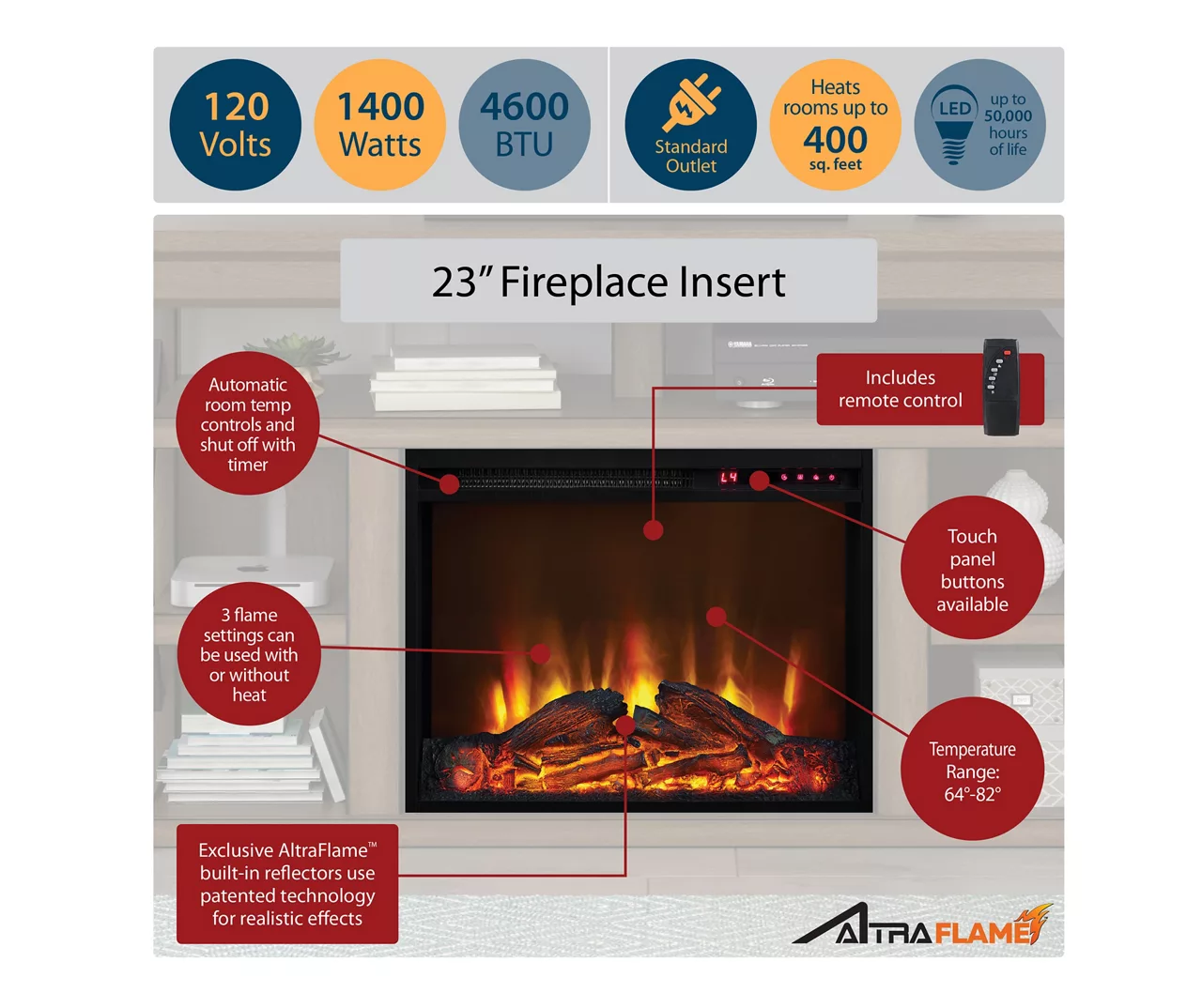 47" Flaxton Espresso Corner Electric Fireplace Console 4 47" Flaxton Espresso Corner Electric Fireplace Console - Image 4