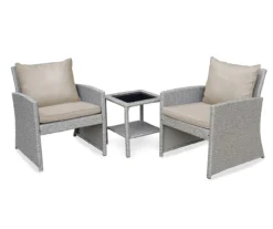 Mirabelle 3-Piece Cushioned Patio All-Weather Wicker Chat Set -Home Furnishing Store 810478140 8