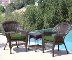 Espresso 3-Piece Cushioned Patio All-Weather Wicker Chat Set 31 Espresso 3-Piece Cushioned Patio All-Weather Wicker Chat Set -Home Furnishing Store 810478209