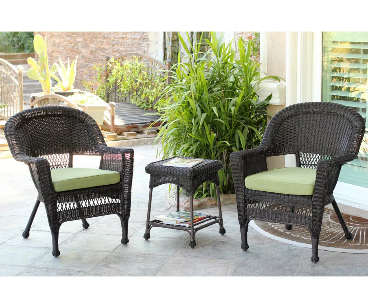 Espresso 3-Piece Cushioned Patio All-Weather Wicker Chat Set 19 Espresso 3-Piece Cushioned Patio All-Weather Wicker Chat Set - Image 19