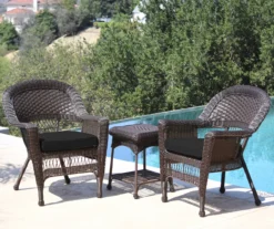 Espresso 3-Piece Cushioned Patio All-Weather Wicker Chat Set 34 Espresso 3-Piece Cushioned Patio All-Weather Wicker Chat Set -Home Furnishing Store 810478268
