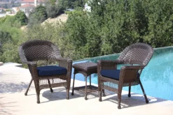 Espresso 3-Piece Cushioned Patio All-Weather Wicker Chat Set 29 Espresso 3-Piece Cushioned Patio All-Weather Wicker Chat Set -Home Furnishing Store 810478270
