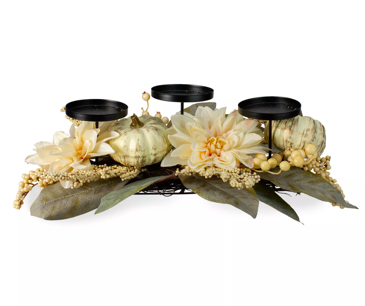 Dahlia & Pumpkin 3-Tier Candle Holder 1 Dahlia & Pumpkin 3-Tier Candle Holder