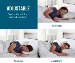 Fiber & Shredded Memory Foam Pillow With Zippered Inner Cover, 2-Pack -Home Furnishing Store 810490764 810490765 810490766 810490767 810490768 810490769 4