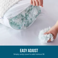 Fiber & Shredded Memory Foam Pillow With Zippered Inner Cover, 2-Pack -Home Furnishing Store 810490764 810490768 3